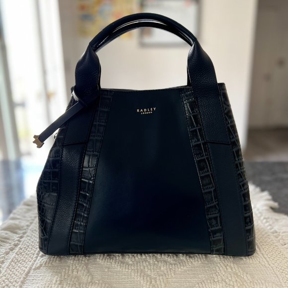 Radley London Baylis Road Faux Croc Medium Multiway Grab - Navy Blue- Never used - Picture 4 of 13